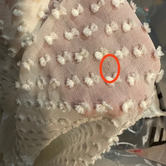 Beyond Vintage Swiss Dot V-Neck Long Sleeve Sheer Silk Top in White - Small - Picture 8 of 16